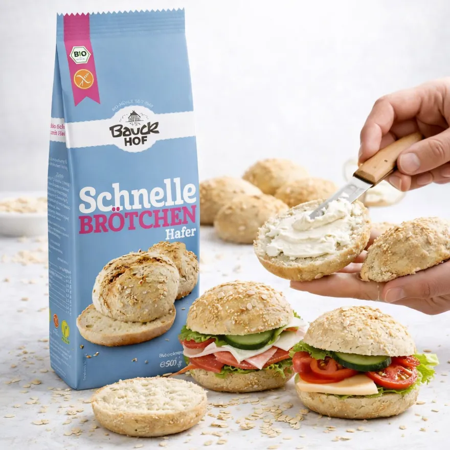 Bauckhof Schnelle Brötchen Hafer Bio Backmischung glutenfrei - 3000.0g