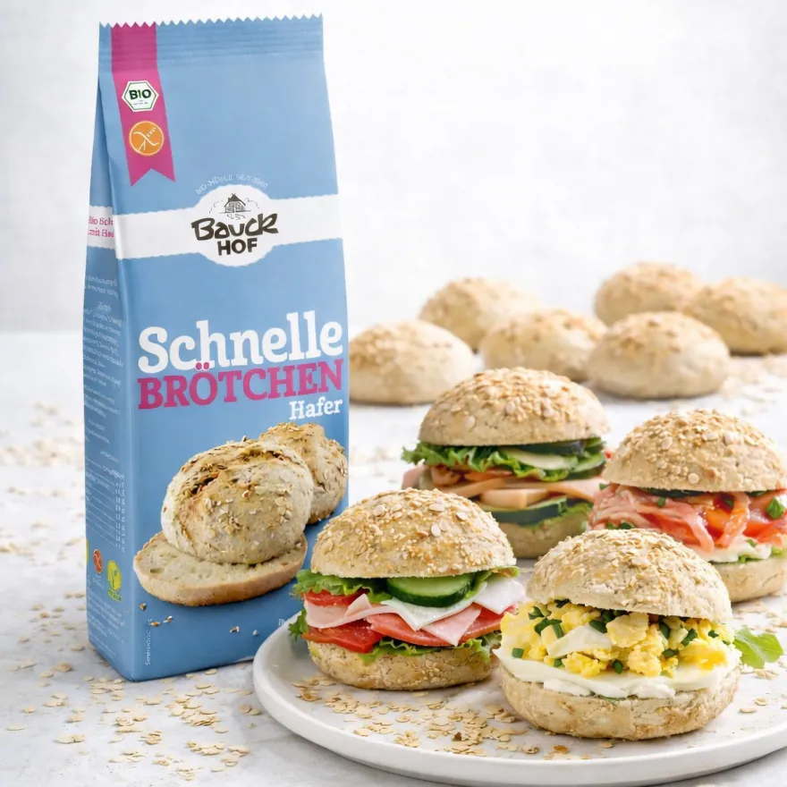 Bauckhof Schnelle Brötchen Hafer Bio Backmischung glutenfrei - 3000.0g
