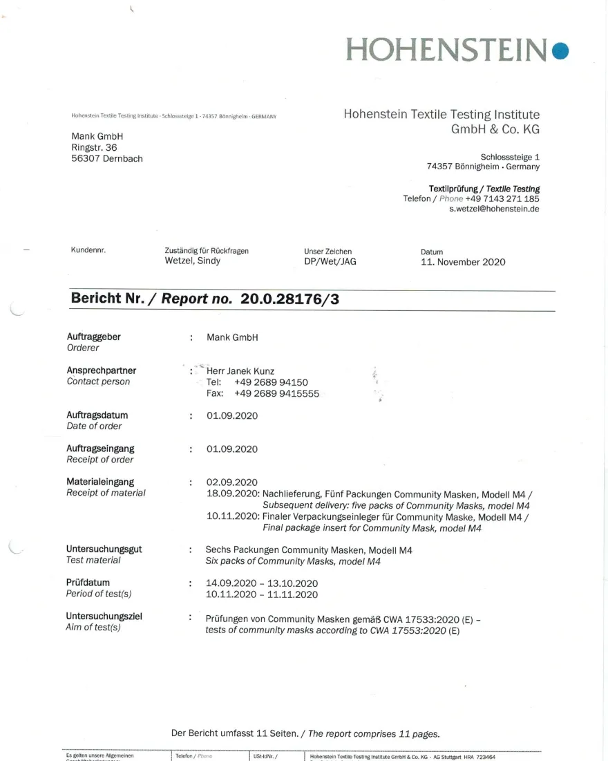 Baumwollmaske in ROT mit zertifiziertem Innenvlies - TEAM MONACO - 15794 + Gratiszuga