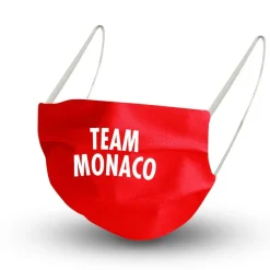 Baumwollmaske in ROT mit zertifiziertem Innenvlies - TEAM MONACO - 15794 + Gratiszuga