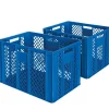 2 Bäckerkisten / Eurobehälter, LxBxH 600 x 400 x 410 mm, blau, lebensmittelecht