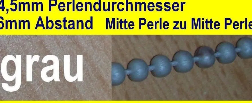 Bedienkette Kette 4,5x6mm Jalousie Rollo weiß grau beige braun schwarz Meterware