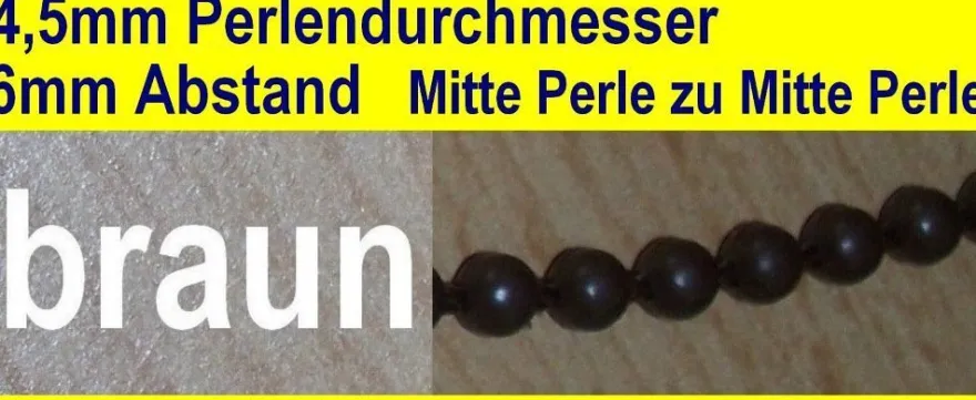 Bedienkette Kette 4,5x6mm Jalousie Rollo weiß grau beige braun schwarz Meterware