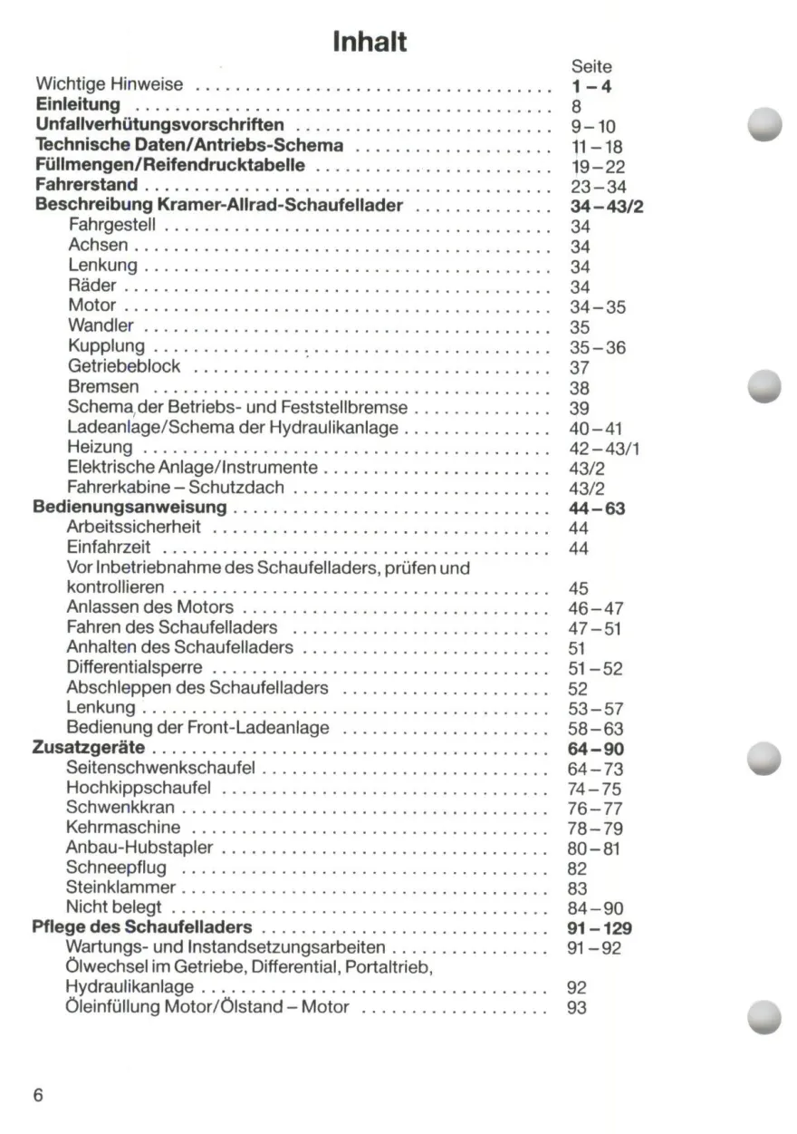 Bedienungsanleitung Bedienungsanweisung Kramer Allrad Schaufellader 312 SL