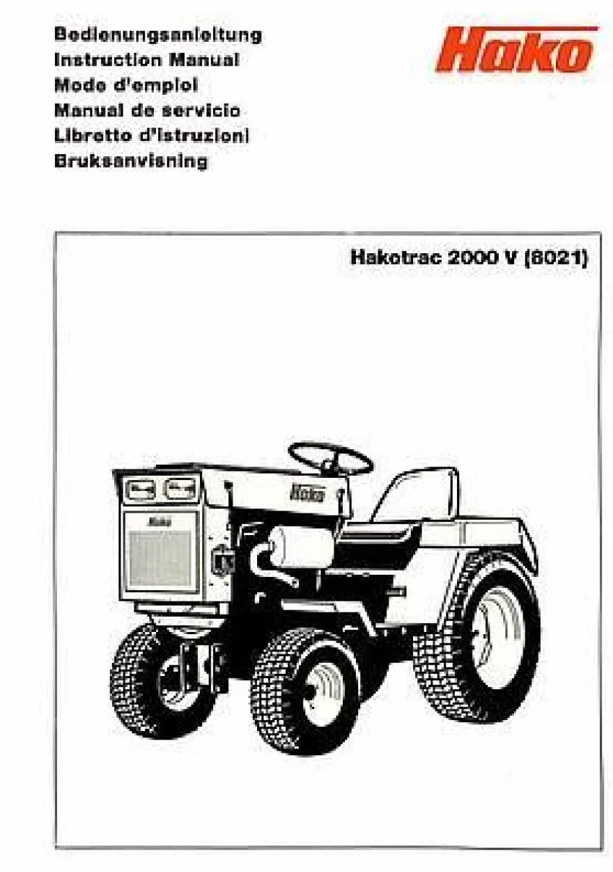 Bedienungsanleitung Betriesanleitung für den Hakotrac 2000 V