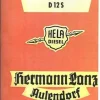 Bedienungsanleitung und Ersatzteilliste Hela D 12 Hermann Lanz Aulendorf