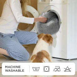Bedsure Flauschiges Katzenbett rund Ø 60 cm, waschbar, für Katzen und kleine