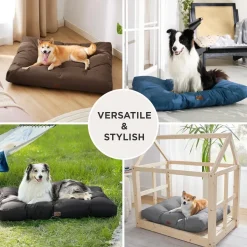 Bedsure Hundebett L (91x68 cm) - Waschbare, gepolsterte Hundematte für Hunde