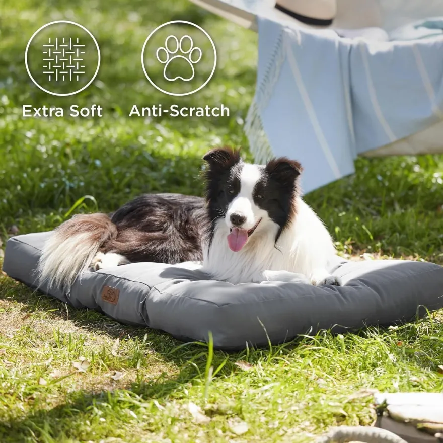 Bedsure Hundebett L (91x68 cm) - Waschbare, gepolsterte Hundematte für Hunde