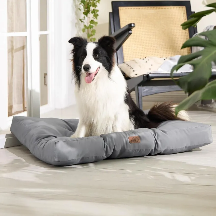 Bedsure Hundebett L (91x68 cm) - Waschbare, gepolsterte Hundematte für Hunde