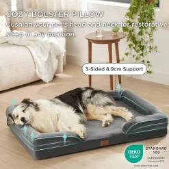 Bedsure Orthopädisches Hundebett 106x80 cm, Ergonomisches Hundesofa für große
