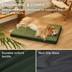 Bedsure Orthopädisches Hundebett für große Hunde, 112x81x7.6cm, Dunkelgrün