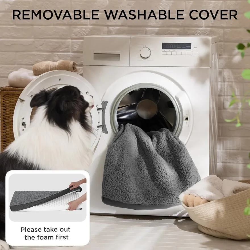 Bedsure Orthopädisches Hundebett für große Hunde, 112x81x7.6cm, Dunkelgrün