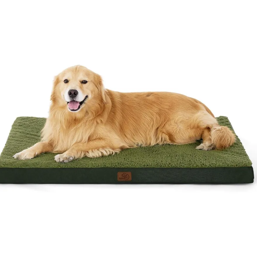 Bedsure Orthopädisches Hundebett für große Hunde, 112x81x7.6cm, Dunkelgrün
