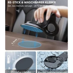 Beeasy Magsafe Handyhalterung Auto für Armaturenbrett mit biegsamem Arm, starke