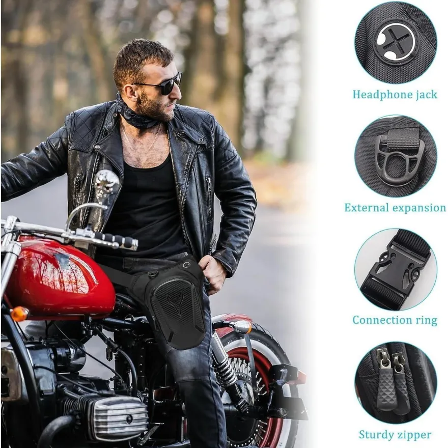 Beeluky Beintasche Motorrad für Herren Damen Oberschenkeltasche Wasserdicht
