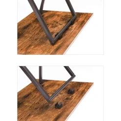 Beistelltisch Klappbar Tablett Tisch TV Tray Industriestil Dunkelbraun-Schwarz