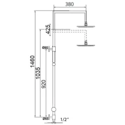Beitz & Walz Aqvadesign Standbrause 90°x90° 200 mm / rund / Schl.-V