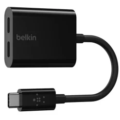 Belkin RockStar USB-C Audio- und Ladeadapter, schwarz F7U081btBLK