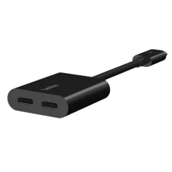 Belkin RockStar USB-C Audio- und Ladeadapter, schwarz F7U081btBLK