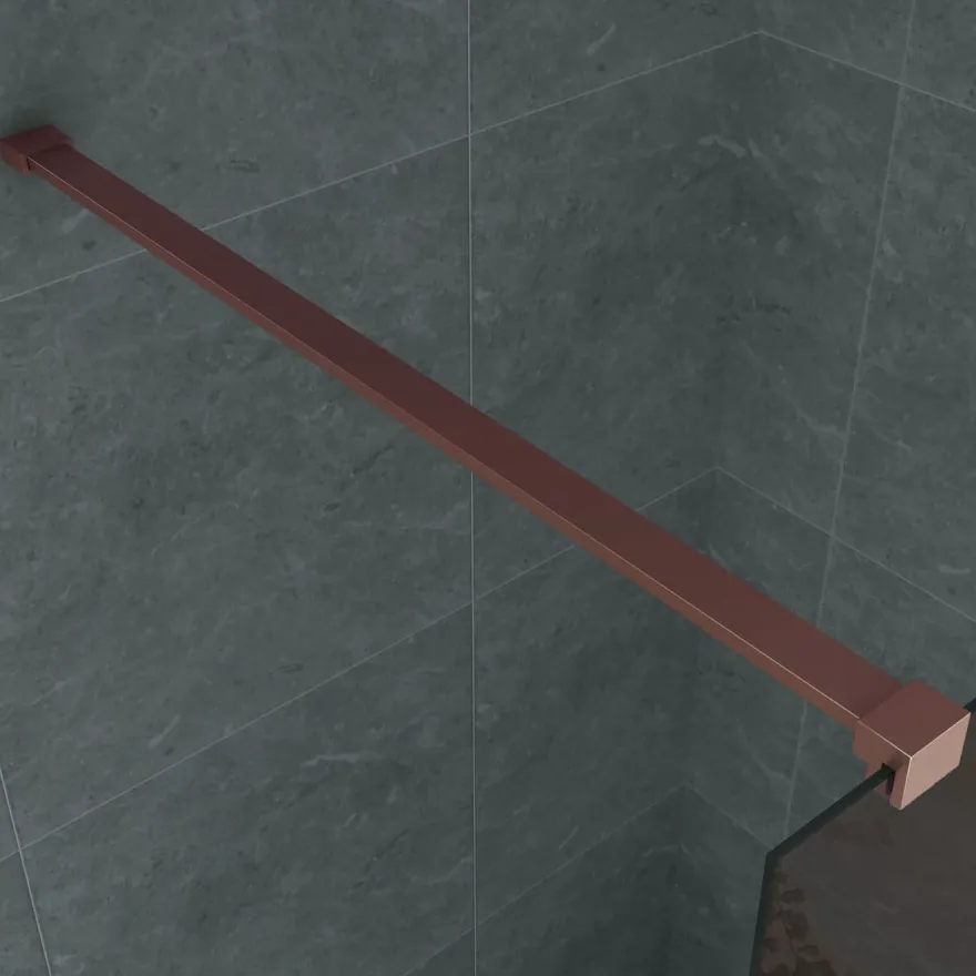 Belvit Duschwand Duschabtrennung Bronze mit Kupferprofil 8mm 90x200cm