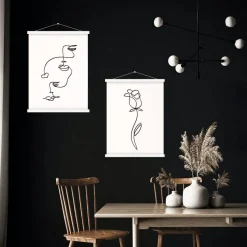 Benjia Magnetische Posterschiene aus Holz, 66cm, Weiß - Einfacher und
