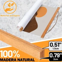 Benjia Magnetische Posterschiene aus Teakholz, 35cm, 2er Pack - Einfache und