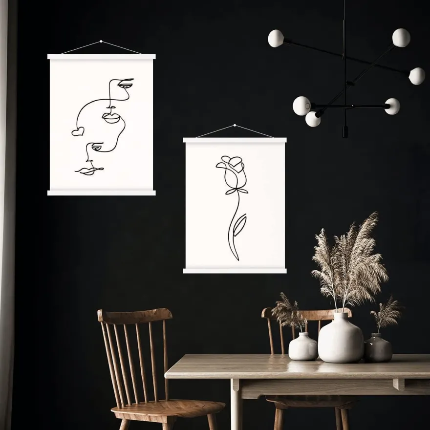 Benjia Magnetische Posterschiene aus Holz für Kunstwerke (101.6cm / 40 Zoll)