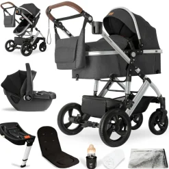 Bergsteiger Nizza 3 in 1 Kinderwagen Babyschale und Isofix Station optional