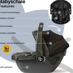Bergsteiger Nizza 3 in 1 Kinderwagen Babyschale und Isofix Station optional