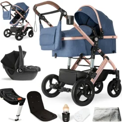 Bergsteiger Nizza 3 in 1 Kinderwagen Babyschale und Isofix Station optional