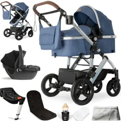 Bergsteiger Nizza 3 in 1 Kinderwagen Babyschale und Isofix Station optional