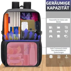 Bertasche Lunch Rucksack, Arbeit Rucksack mit Isoliertem Kühlfach, 17,3 Zoll