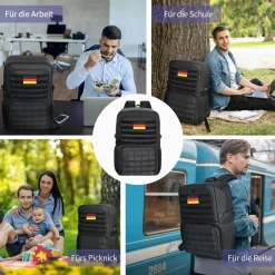 Bertasche Lunch Rucksack, Arbeit Rucksack mit Isoliertem Kühlfach, 17,3 Zoll