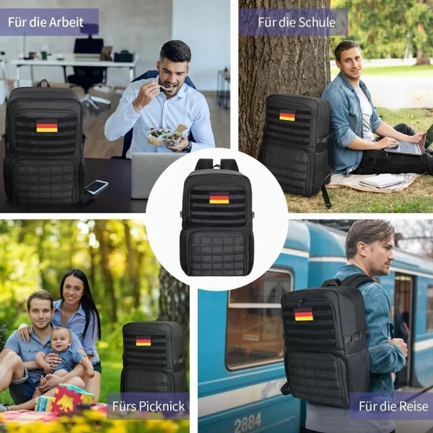 Bertasche Lunch Rucksack, Arbeit Rucksack mit Isoliertem Kühlfach, 17,3 Zoll