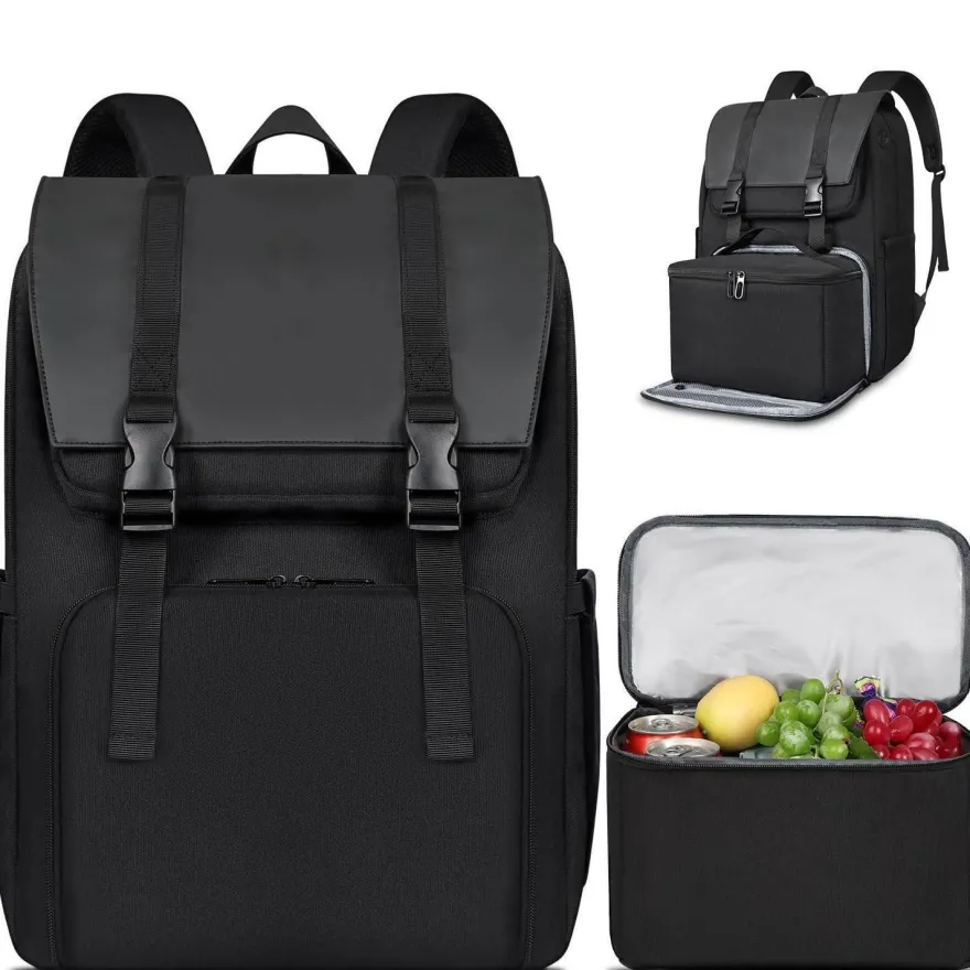 Bertasche Lunch Rucksack, 2-in-1 Arbeitsrucksack mit isolierter Kühltasche für