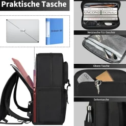 Bertasche Lunch Rucksack, 2-in-1 Arbeitsrucksack mit isolierter Kühltasche für