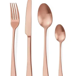 Bestdin Besteck Set 24-teilig Roségold Matt für 6 Personen, Edelstahl Essbesteck