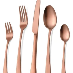 Bestdin Besteck Set 30-teilig Roségold Matt für 6 Personen, Edelstahl Essbesteck
