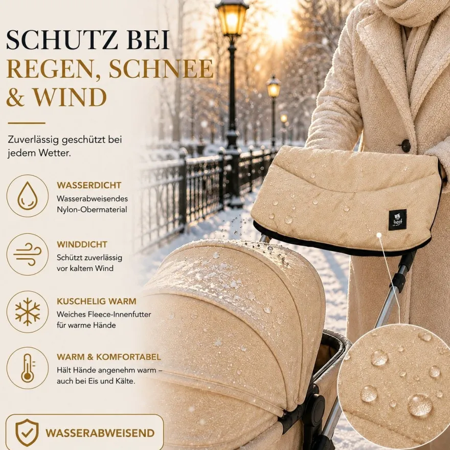 Best For Kids Kinderwagen Handwärmer - Universell, Wasserdicht & Kuschelig, Winter