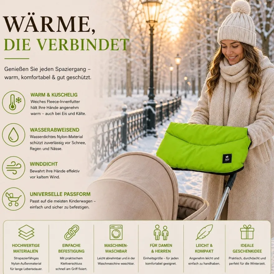 Best For Kids Kinderwagen Handwärmer - Universell, Wasserdicht & Kuschelig, Winter
