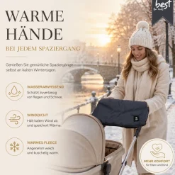Best For Kids Kinderwagen Handwärmer - Universell, Wasserdicht & Kuschelig, Winter