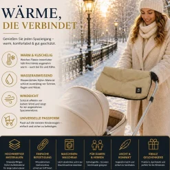 Best For Kids Kinderwagen Handwärmer - Universell, Wasserdicht & Kuschelig, Winter
