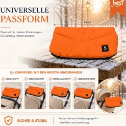 Best For Kids Kinderwagen Handwärmer - Universell, Wasserdicht & Kuschelig, Winter