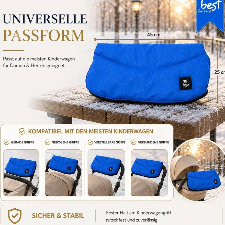 Best For Kids Kinderwagen Handwärmer - Universell, Wasserdicht & Kuschelig, Winter