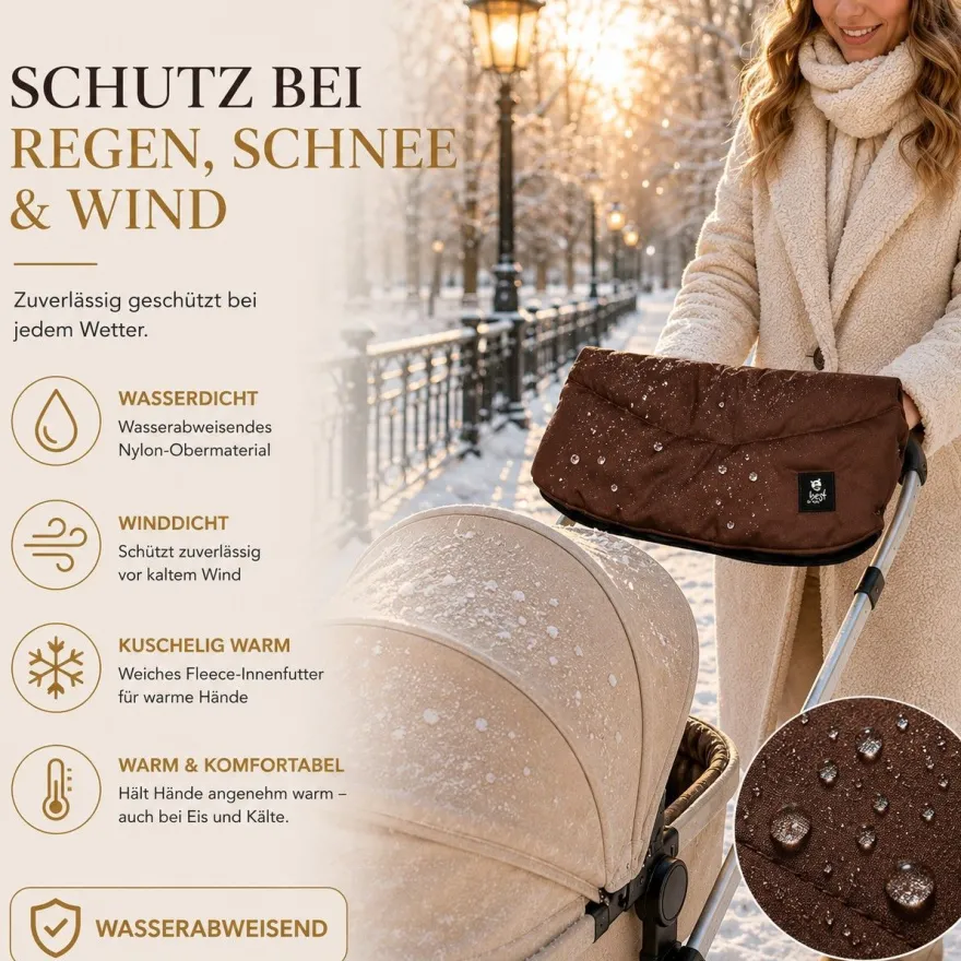 Best For Kids Kinderwagen Handwärmer - Universell, Wasserdicht & Kuschelig, Winter
