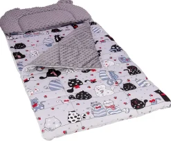 Best For Kids Schlafsack Set mit Bärenkissen und Beutel für Kindergarten und Camping