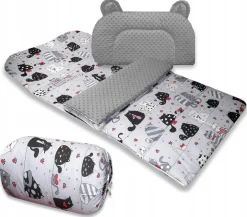 Best For Kids Schlafsack Set mit Bärenkissen und Beutel für Kindergarten und Camping