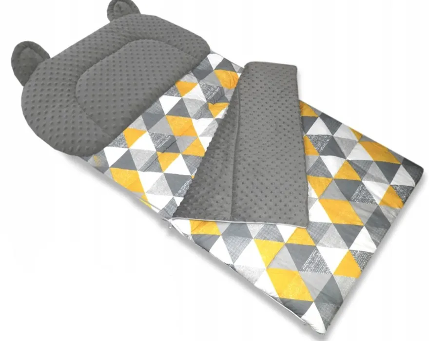 Best For Kids Schlafsack Set mit Bärenkissen und Beutel für Kindergarten und Camping