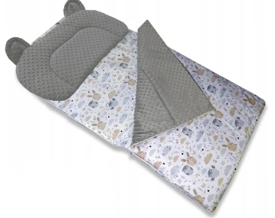 Best For Kids Schlafsack Set mit Bärenkissen und Beutel für Kindergarten und Camping